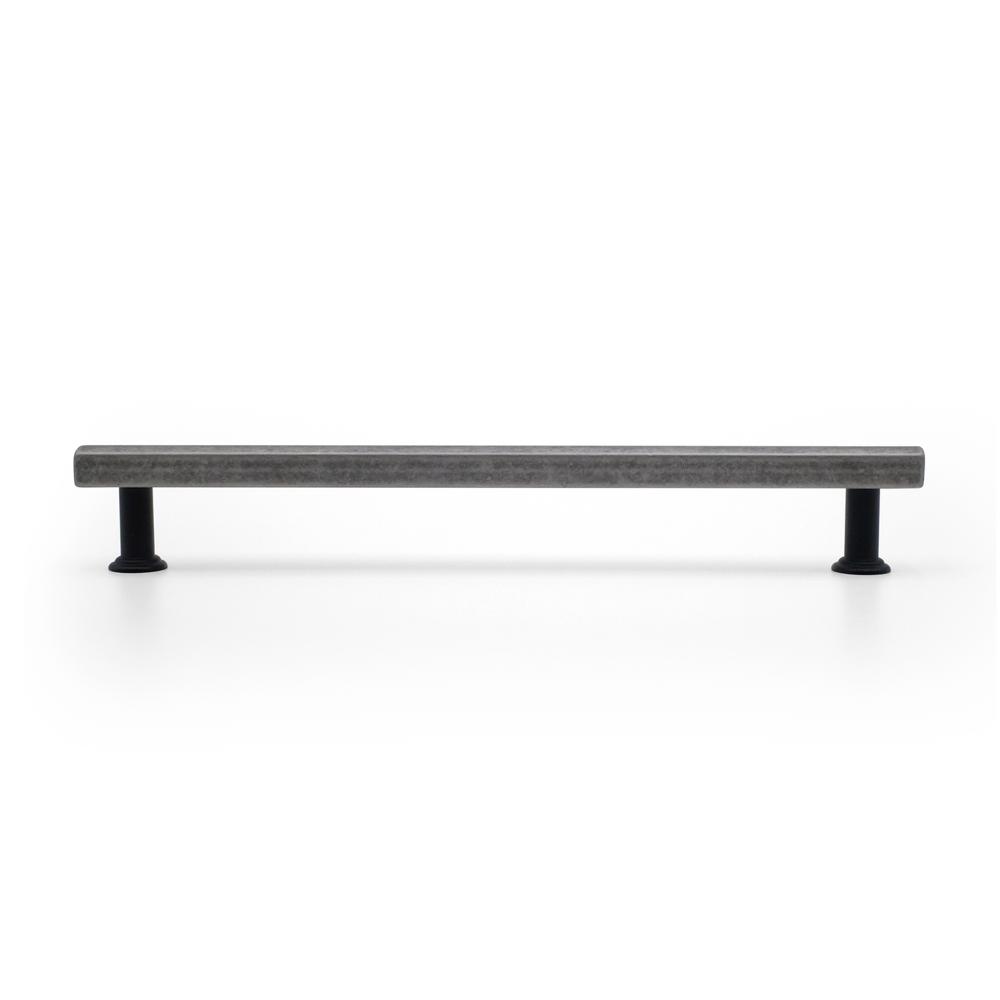 HAPNY M566-WMB 8" Cabinet Pull in Weathered Nickel Top, Matte Black Stems